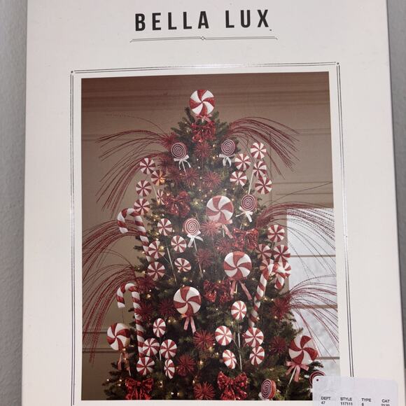 Bella Lux Christmas Tree Bow Clip Ornaments Hot Bright Pink Rhinestone Set Of 4 - Picture 4 of 5